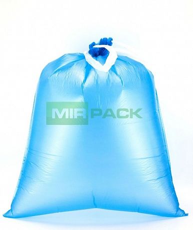 Пакеты для мусора с завязками 35л, 18 мкм, 15 шт, ПНД, синие, с ручками - Вид 4